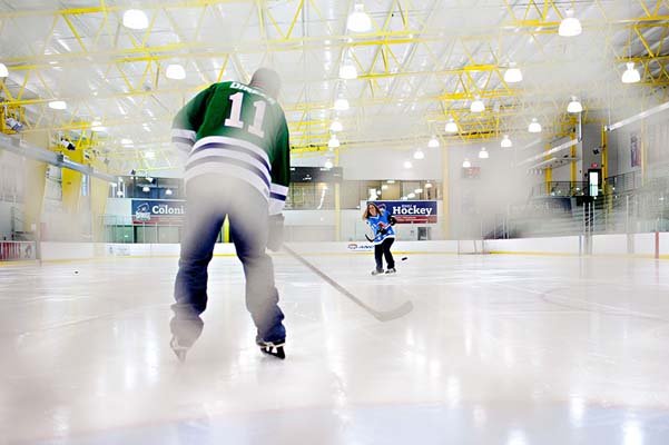 hockey theme engagement photos