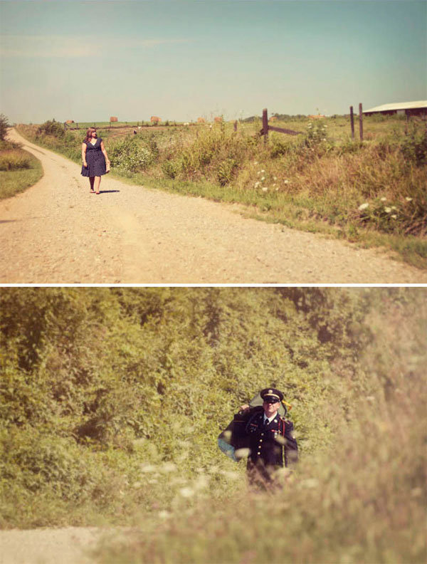 returning from war engagement photos