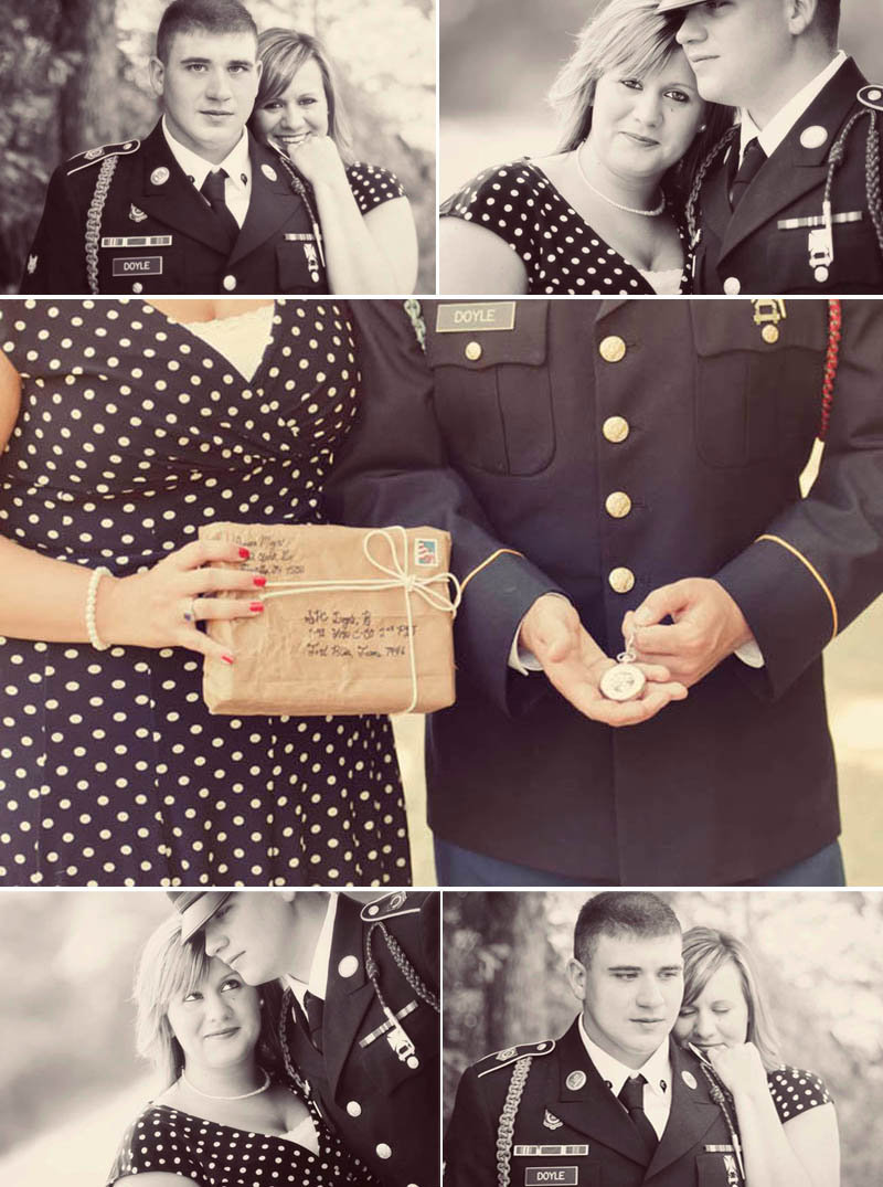 returning from war engagement photos