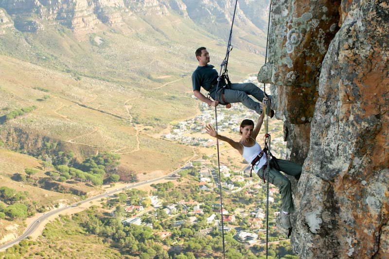 rock climbing engagement photos