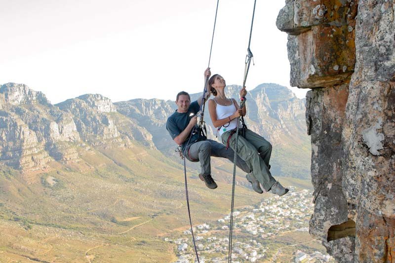 rock climbing engagement photos