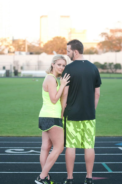 running engagement photos