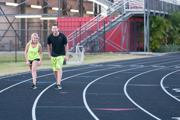 running engagement photos