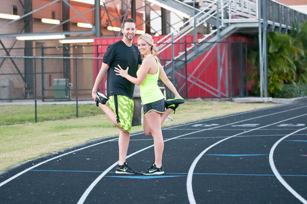 running engagement photos