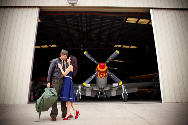 vintage military patriotic engagement photos