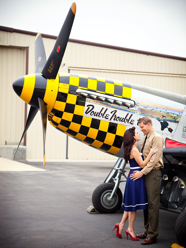 vintage military patriotic engagement photos