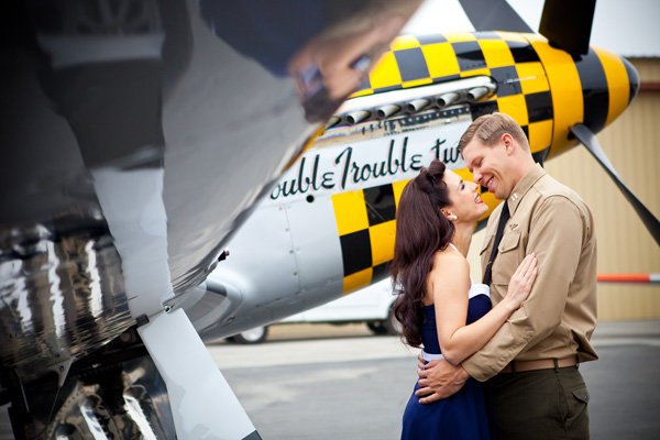 vintage military patriotic engagement photos