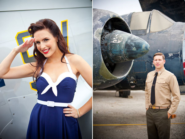 vintage military patriotic engagement photos