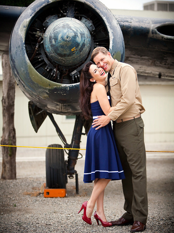 vintage military patriotic engagement photos