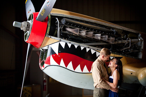 vintage military patriotic engagement photos