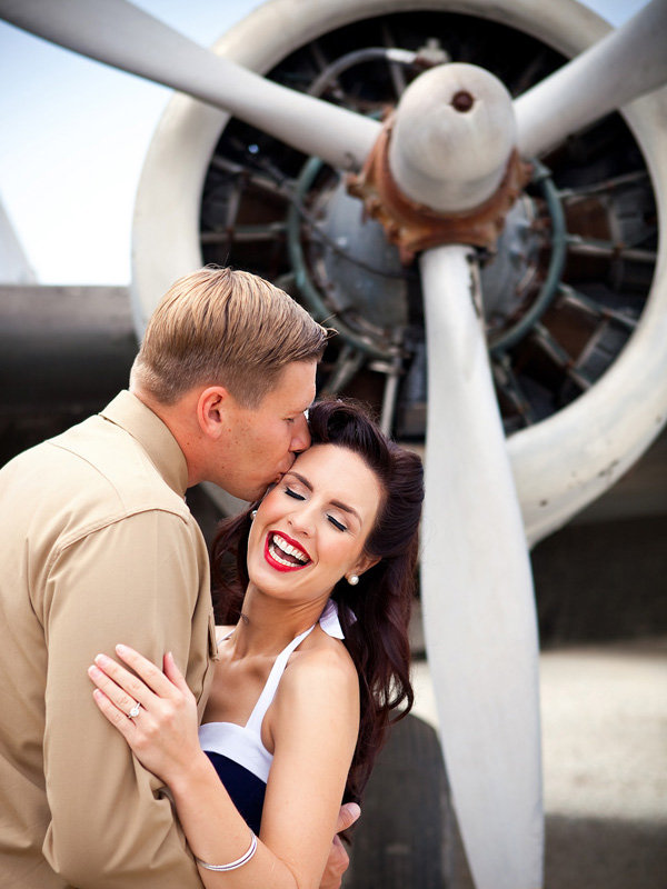 vintage military patriotic engagement photos