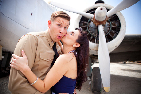 vintage military patriotic engagement photos