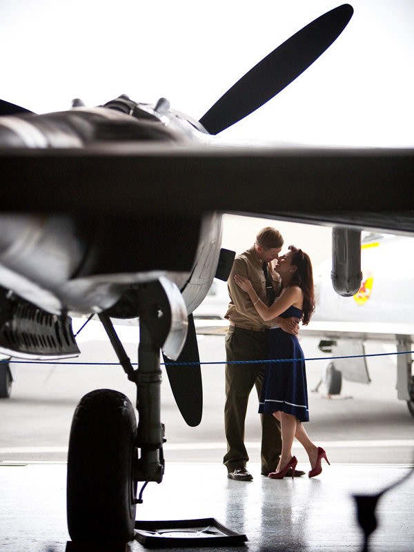 vintage military patriotic engagement photos