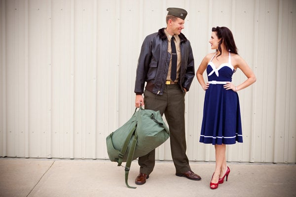 vintage military patriotic engagement photos