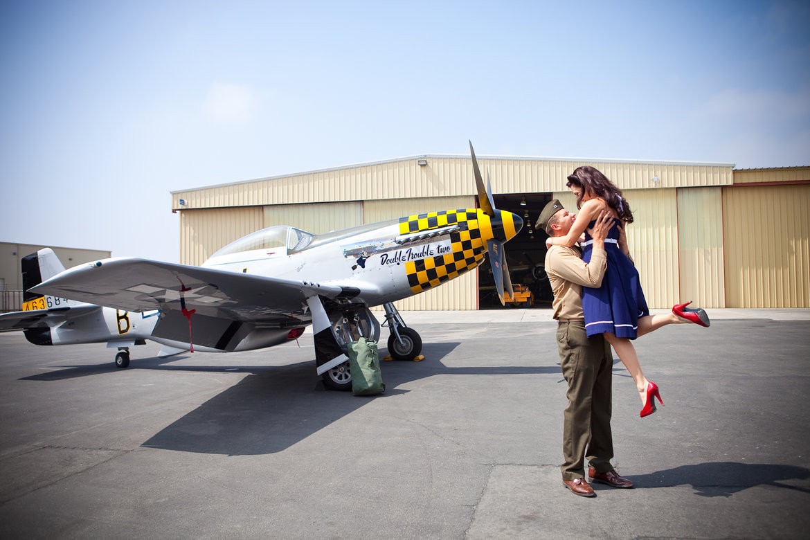 vintage military patriotic engagement photos