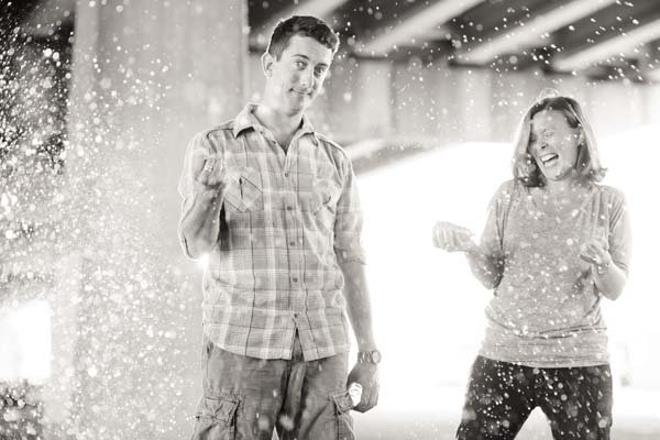 water balloons engagement photos