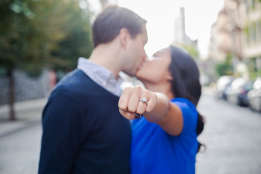 Engagement photo showing off the ring