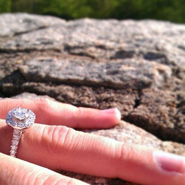 engagement ring selfie