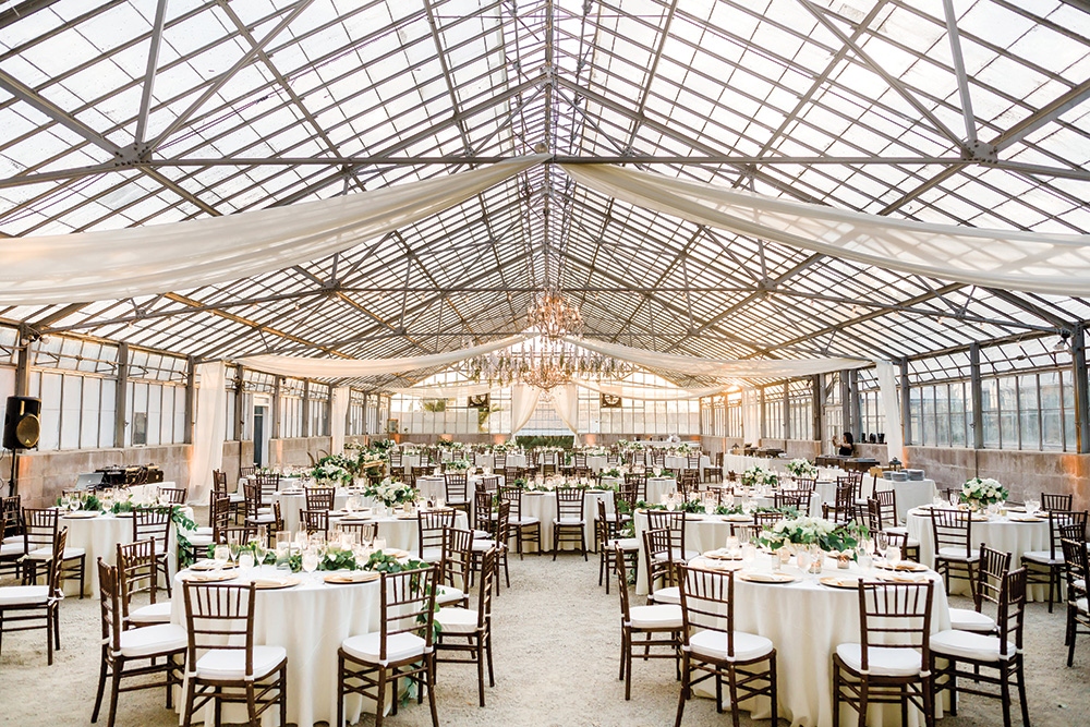 greenhouse wedding reception