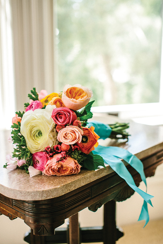 colorful bridal bouquet