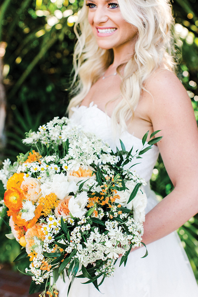 orange wedding bouquet