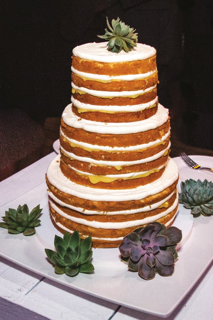 naked wedding cake