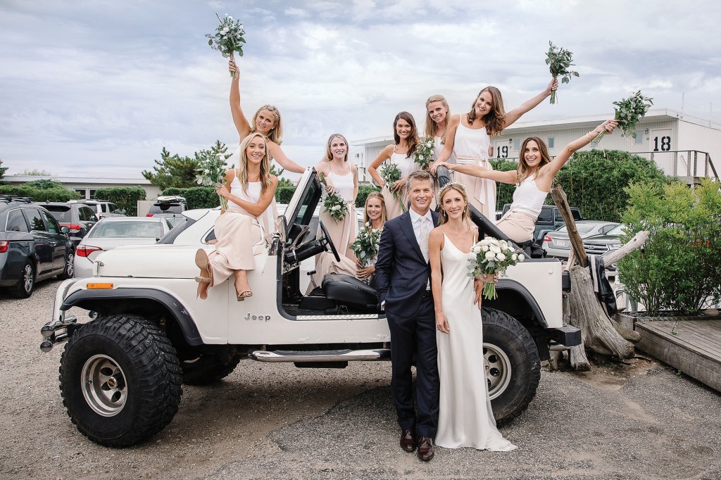 beach bridal party