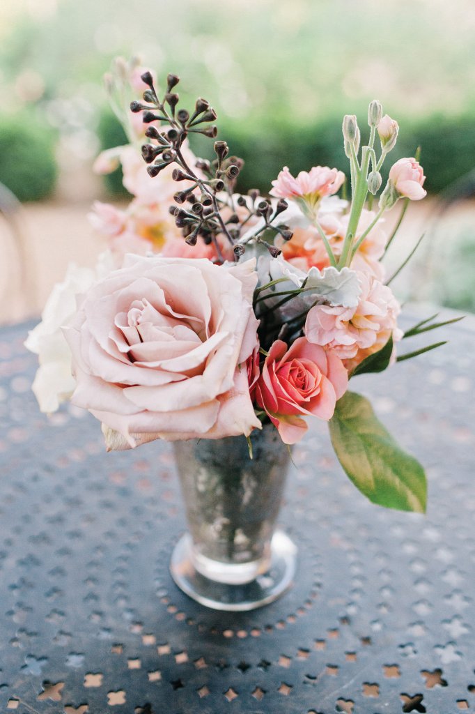 pink wedding centerpiece