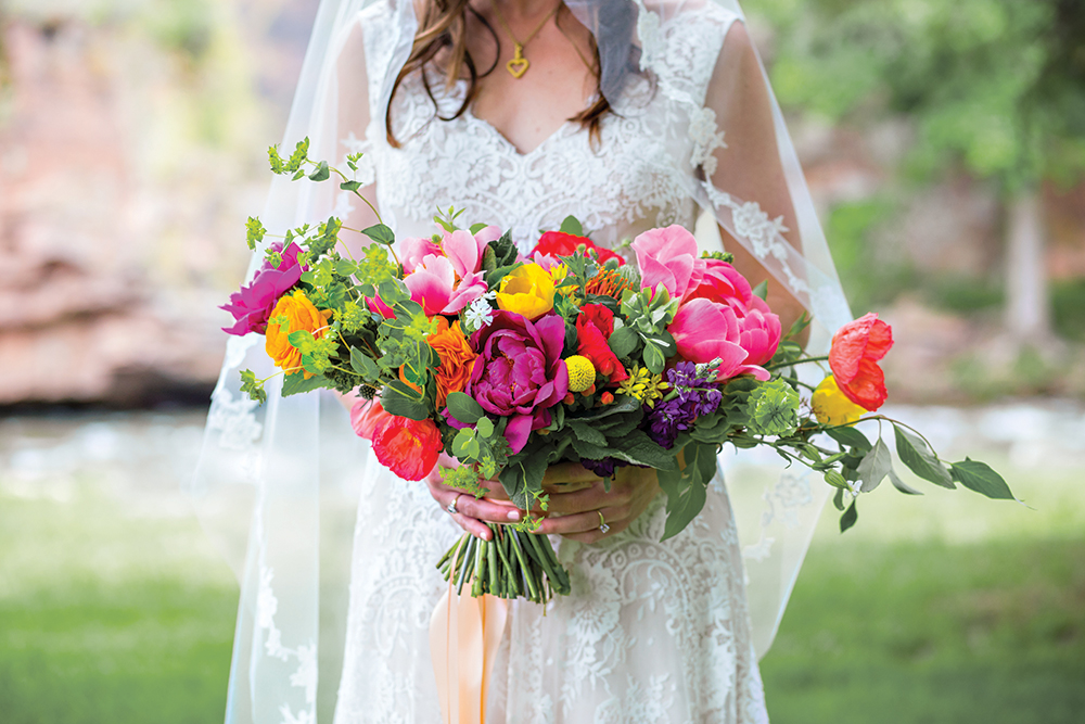 colorful wedding bouquet