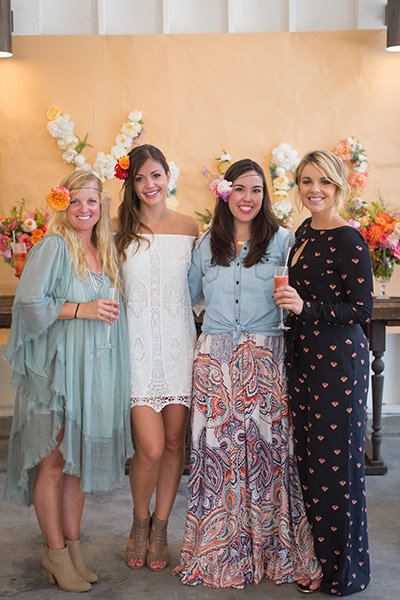 bohemian bridal shower dress