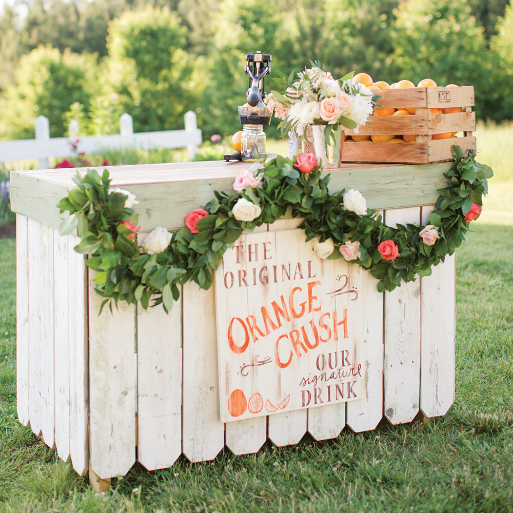 coral wedding color palette