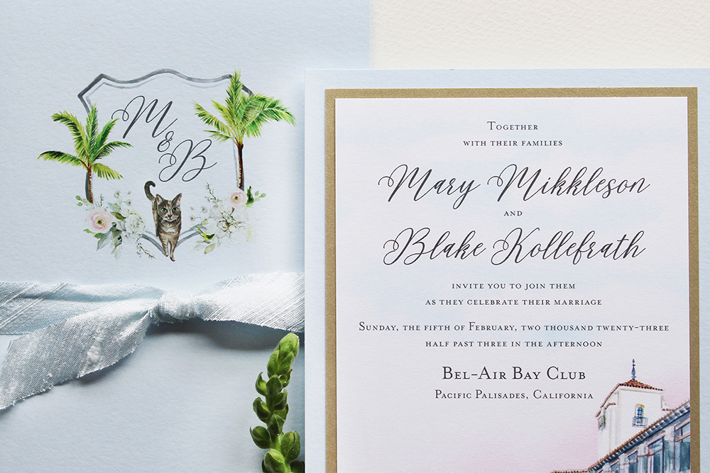 cat wedding stationery