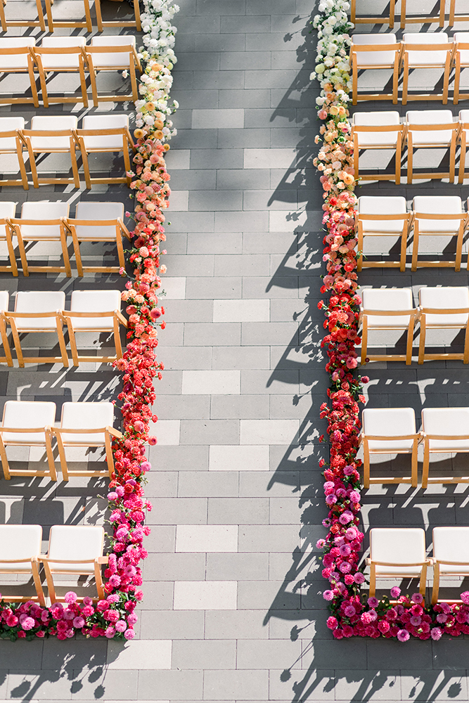 ombre wedding ceremony aisle