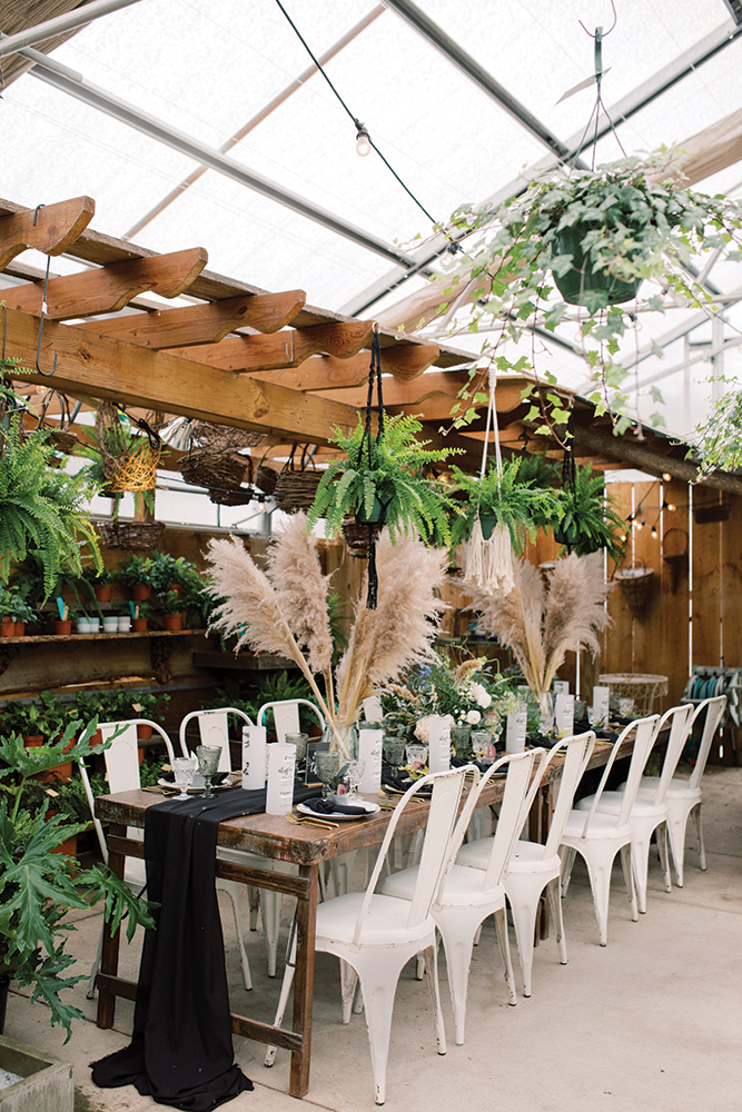 Rustic wedding reception decor