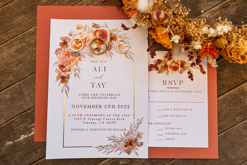 rust wedding invitation