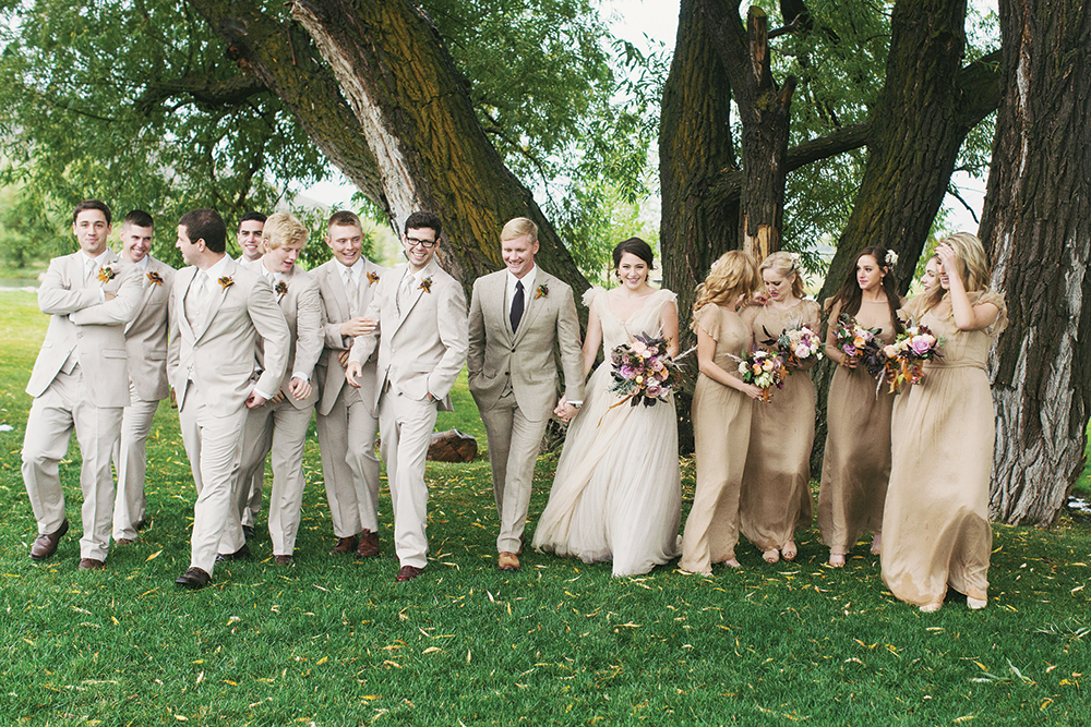 Neutral bridesmaid dresses