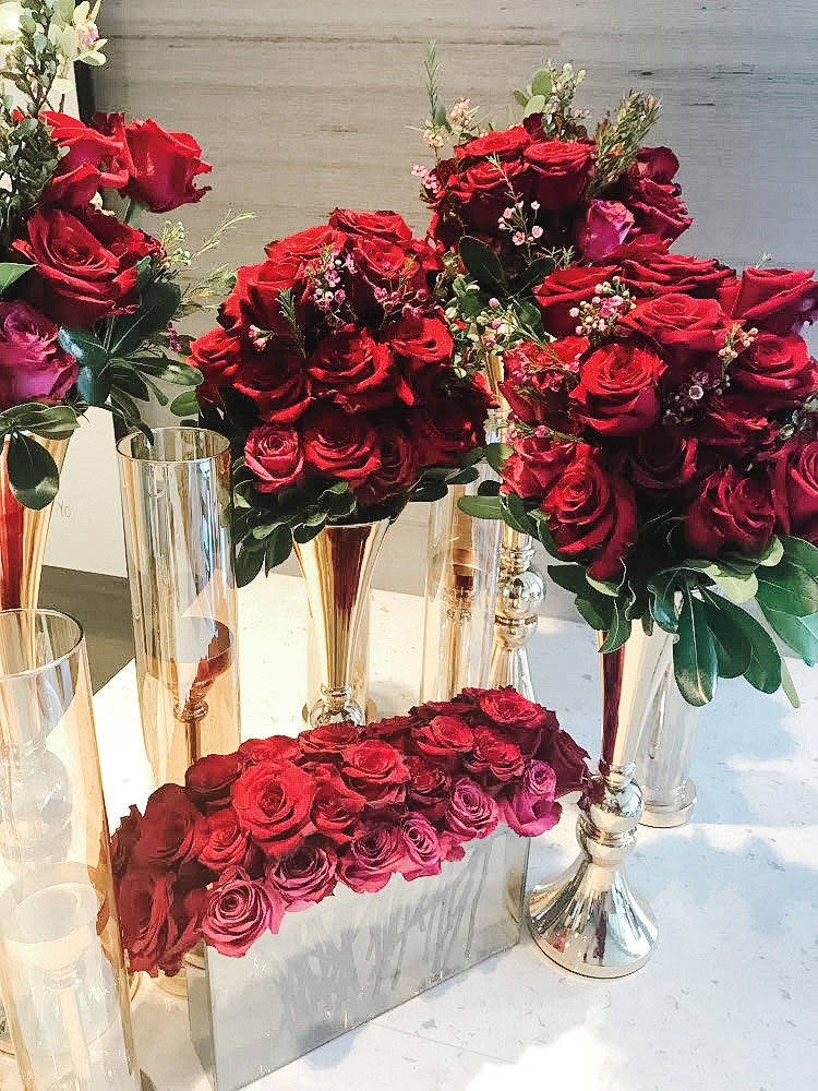red rose centerpiece