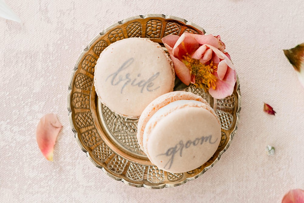 macaron wedding place card favor