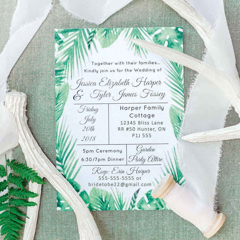 Tropical wedding invitation