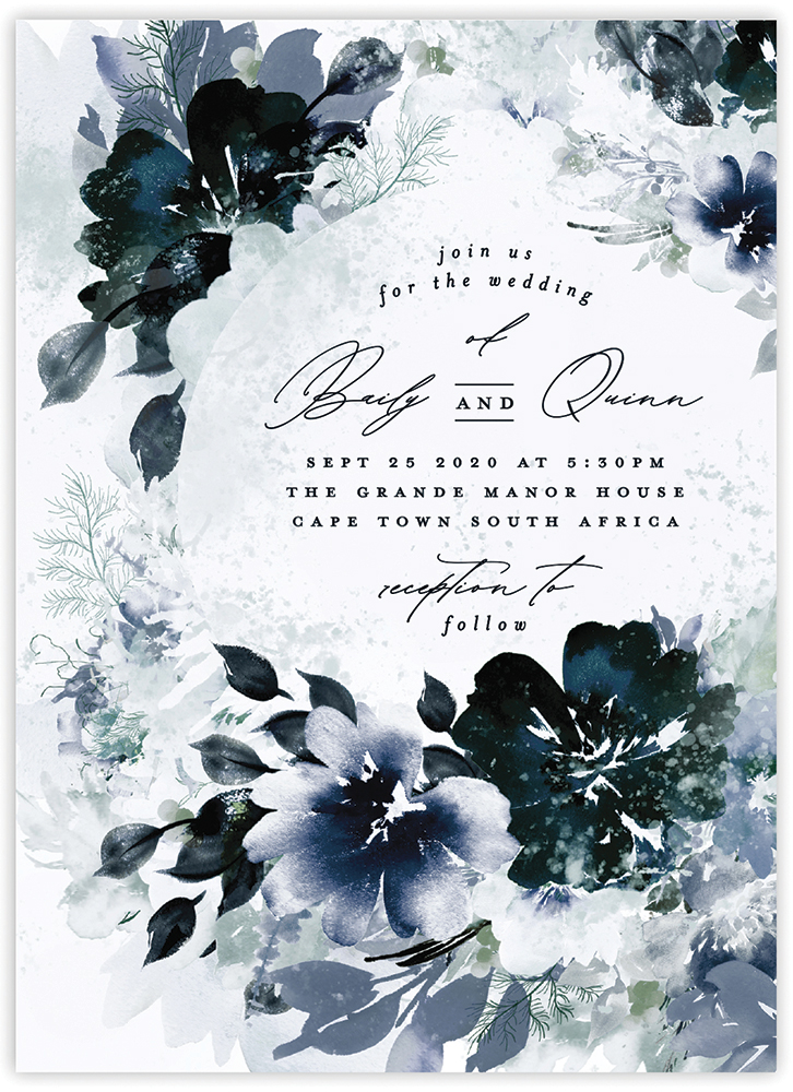 Floral wedding invitation