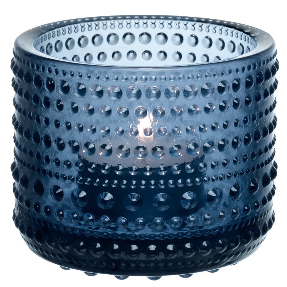 Blue tea light candle holder