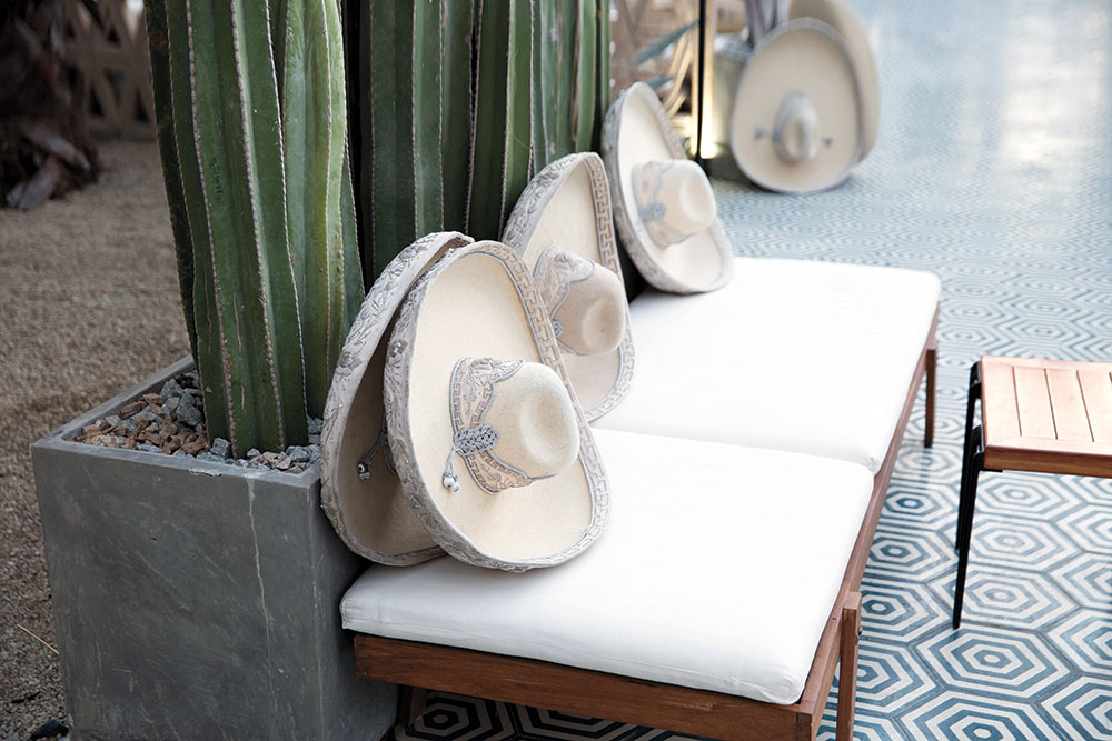 Mariachi band hats at wedding