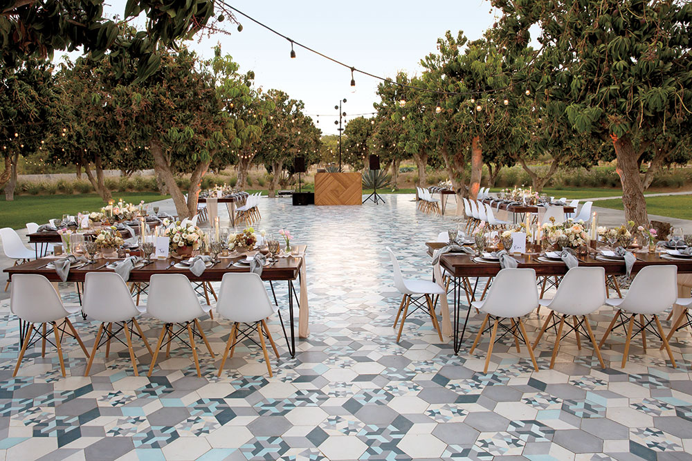 Modern wedding reception decor