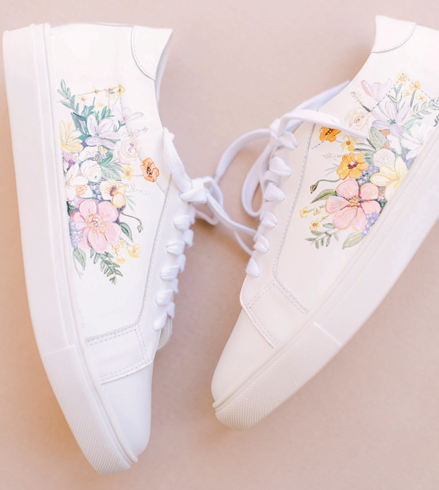 floral wedding shoes