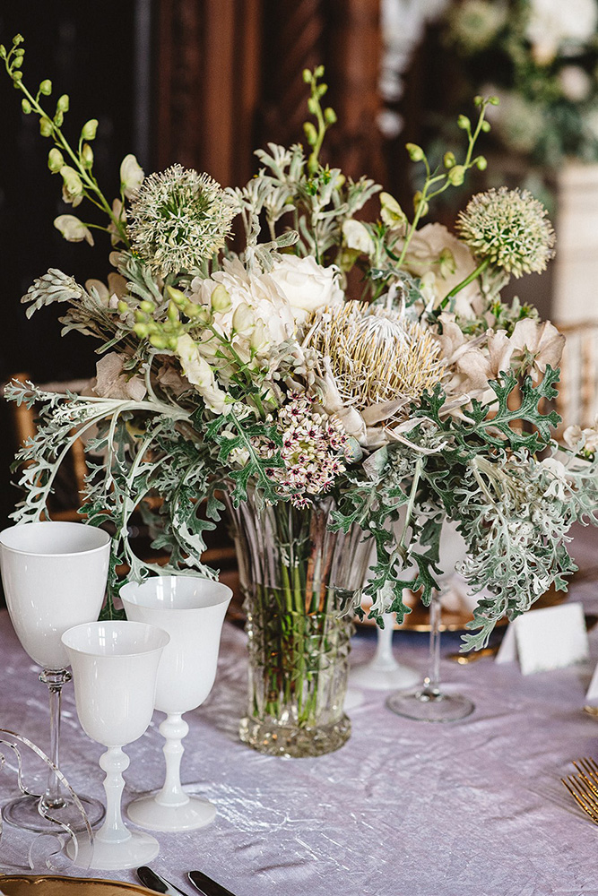 bridal bouquet as centerpiece