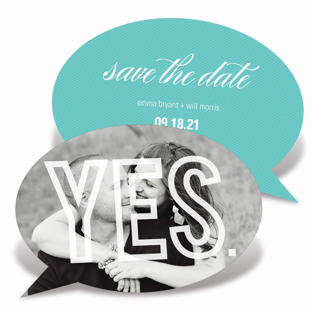 save the date chat bubble