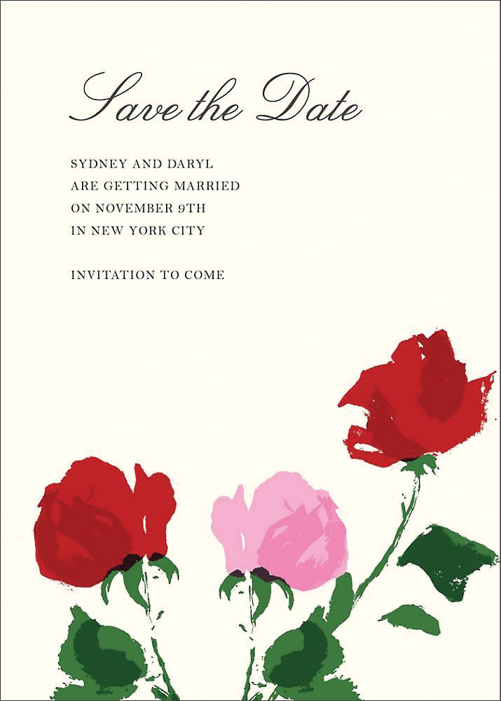 floral save the date card