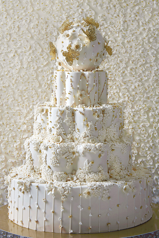 Embellished wedding cake