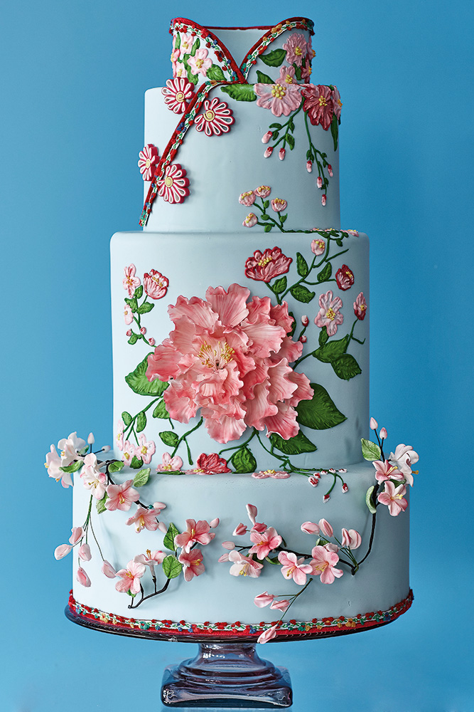 Floral wedding cake