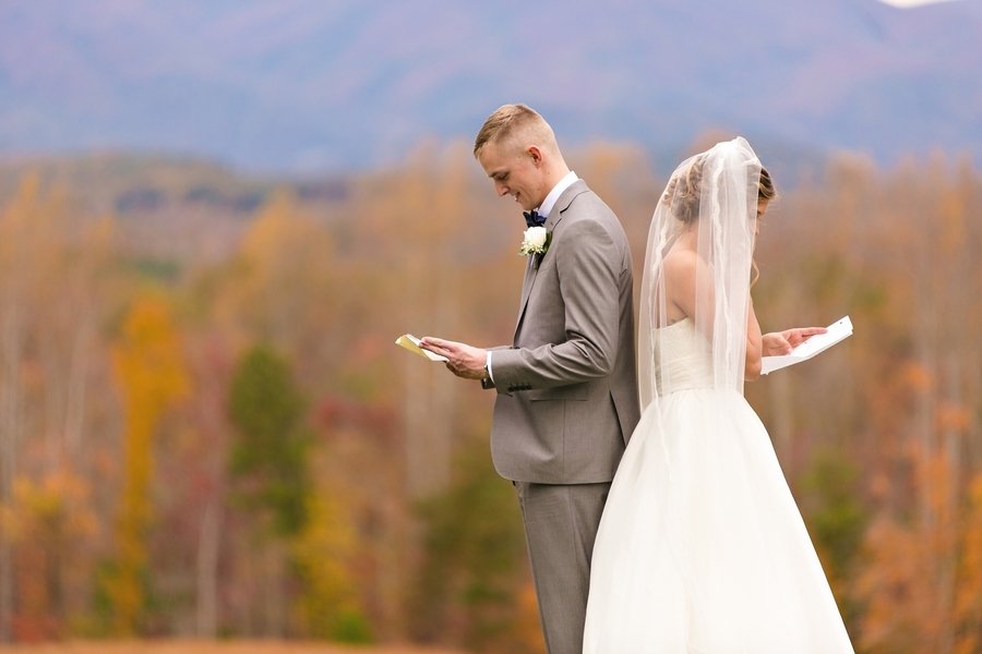 Letter exchange before wedding first look